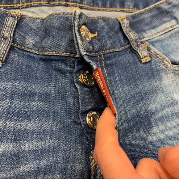 DSQUARED2 Distressed Low Rise Jeans, Italy Size 36 - Picture 2 of 13